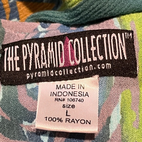 The Pyramid Collection Large Teal and Green Midi Dress - Picture 2 of 4